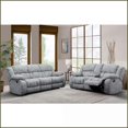 thumbnail image 1 of Light Gray 2-Piece Manual Reclining Sofa & Loveseat – 100% Polyester with Padded Chaise for Living Room | Gray | Fabric | Pillow Top Arms, 1 of 8