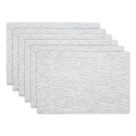 Light Gray And Off-White Tonal Recycled Cotton Slubby Rib Placemat (Set of 6)