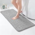 thumbnail image 1 of Memory Foam Runner Bath Mat Light Gray Pebble Design 48x18, 1 of 9