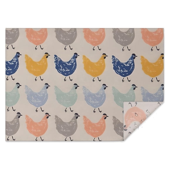 Light Gray Chicken Pattern Rectangle Tablecloth 60"x84",Waterproof Polyester Rectangle Table Cloth, Wipeable Spillproof Polyester Tablecloth for Dining, Camping, Indoor and Outdoor
