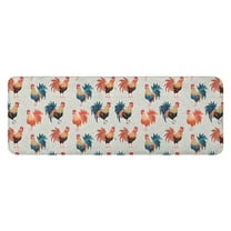 Light Gray Chicken Rooster Pattern Kitchen Rug Mat,Kitchen Runner Rugs Non Skid Washable,Decorative Kitchen Floor Mats for Kitchen,Sink,Laundry,17"x47.2"