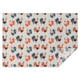 thumbnail image 1 of Light Gray Chicken Rooster Pattern Rectangle Tablecloth 60"x84",Waterproof Polyester Rectangle Table Cloth, Wipeable Spillproof Polyester Tablecloth for Dining, Camping, Indoor and Outdoor, 1 of 5