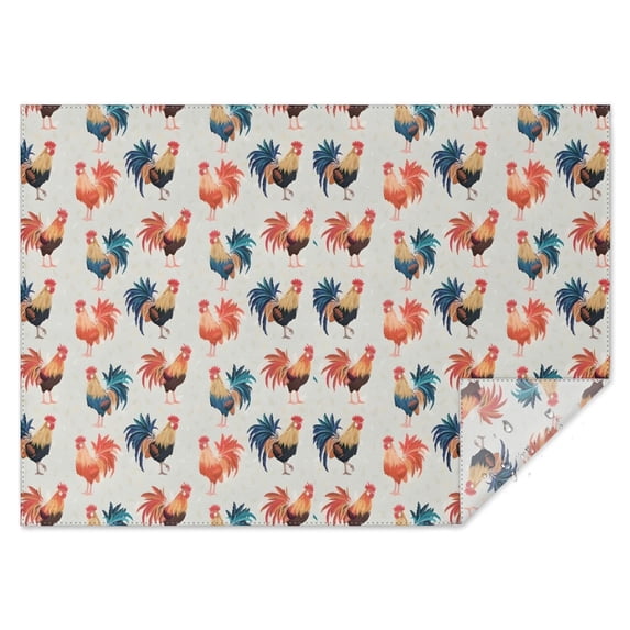 Light Gray Chicken Rooster Pattern Rectangle Tablecloth 60"x84",Waterproof Polyester Rectangle Table Cloth, Wipeable Spillproof Polyester Tablecloth for Dining, Camping, Indoor and Outdoor