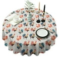 thumbnail image 1 of Light Gray Chicken Rooster Pattern Round Tablecloth 60"x60",Wrinkle Wipeable Table Cloth for Kitchen Dining Room Picnic Patio Party, 1 of 6