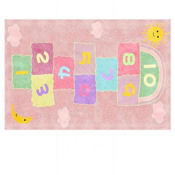 Light Gray Children's Hopscotch Carpet for Boy Girl Cartoon Game Carpets Living Room Baby Crawling Non-slip Rug Home ration