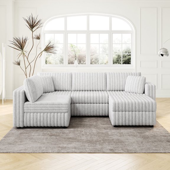 Light Gray Contemporary Sofa with Polyurethane Foam Filler / Comfortable for Reading and TV