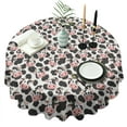 thumbnail image 1 of Light Gray Cow Black Spot Pattern Round Tablecloth 60"x60",Wrinkle Wipeable Table Cloth for Kitchen Dining Room Picnic Patio Party, 1 of 6