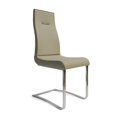 thumbnail image 1 of Light Gray Dining Chair with Brushed Stainless Steel Set of 2, 1 of 2