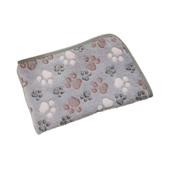 Light Gray Double-Sided Pet Blanket – Coral Velvet Soft Warm Blanket for Cats, Dogs & Kennels (M)
