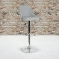 thumbnail image 1 of Light Gray Fabric Adjustable Height Barstool, 1 of 6