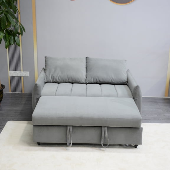 Light Gray Fabric Sofa Bed / Elegant Look