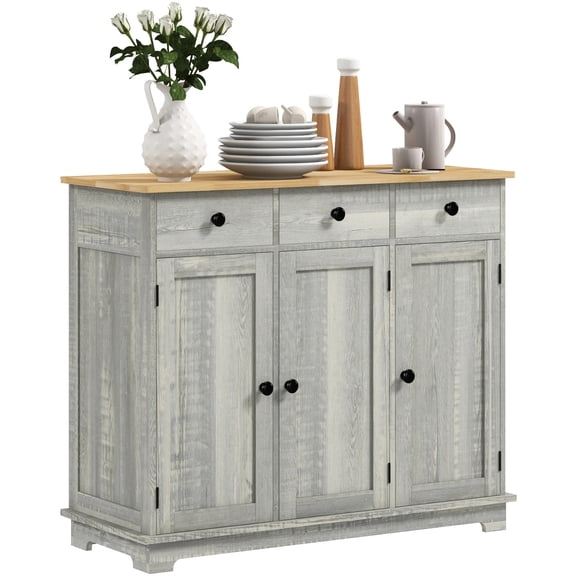 Light Gray Finish, Multiple Storage Options / Ideal for Modern Home Decor