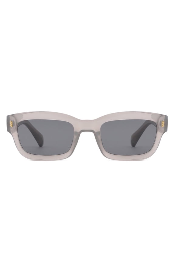 Light Gray Frame Sunglasses - Gray Lens UV Protection Minimalist Casual Eyewear