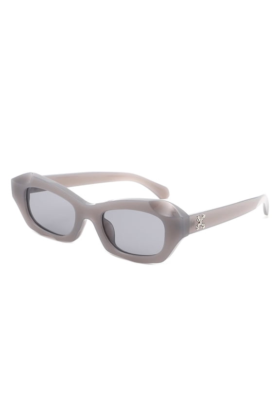 Light Gray Frame Sunglasses - Gray Lens UV Protection Minimalist Daily Eyewear