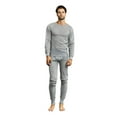 thumbnail image 1 of Light Gray Men's Thermal Crew Neck Top & Long Johns Underwear Set Size Small, 1 of 10