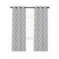 thumbnail image 1 of Light Gray Morocco Blackout Curtains 39 Inches Length, Farm Country Moroccan Geometric Plaid Window Treatment Thermal Insulated Drapes for Bedroom Living Room 2 Panels 55x39 Inches, 1 of 8