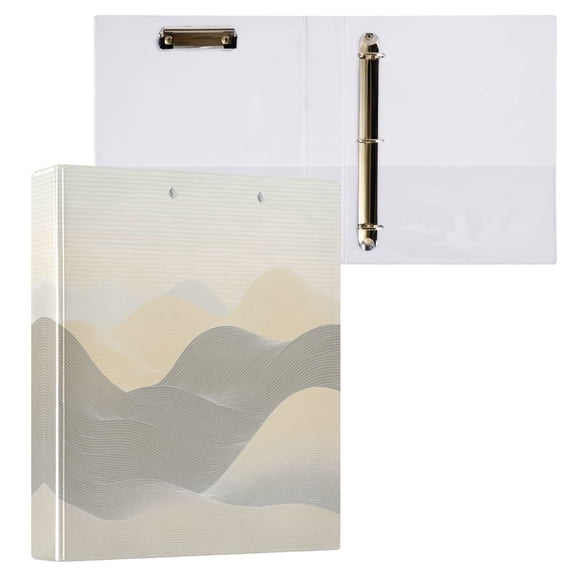 Light Gray Mountains 3 Ring Hardcover Binders 1.5in Round Rings for Letter-Size Folder Paper Organizer Pockets for Office Student Recipe