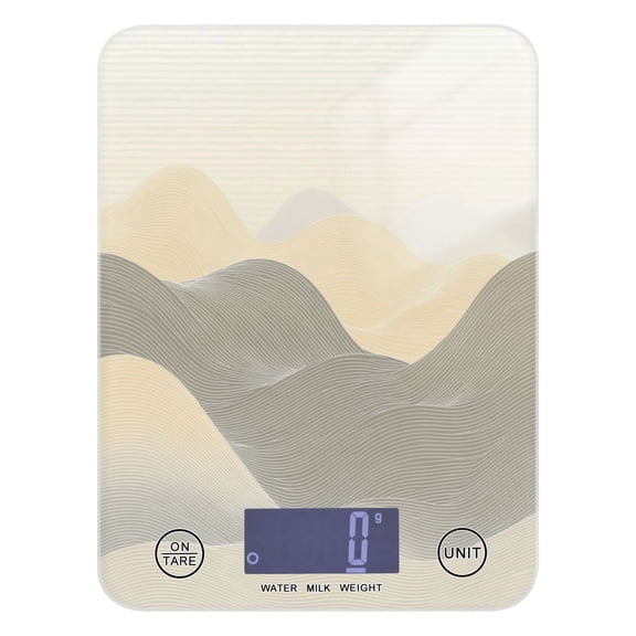 Light Gray Mountains Food Scale Digital Kitchen Scale Waterproof Grams Ounces lbs for For Baking and Cooking