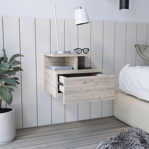 Light Gray One - Drawer Floating Furniture / Wall - Mounted to Save Home Space