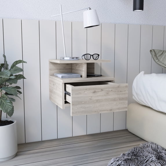 Light Gray One - Drawer Floating Furniture / Wall - Mounted to Save Home Space