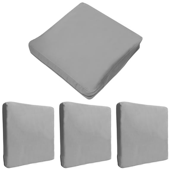 Light Gray Outdoor Seat Pad Cover, Patio Chair Cushion Replacement Covers , 24" x 24", 4 Pack