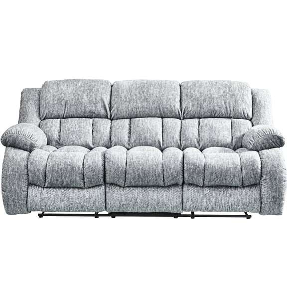Light Gray Polyester Manual Reclining 3-Seater - Enjoy Comfortable Gliding Motion