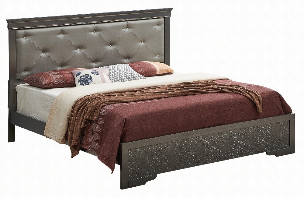 King Size metal platform bed frame does not need box spring black for master bedroom