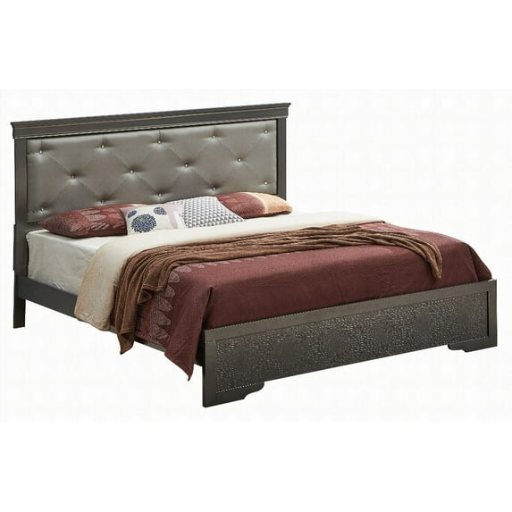 King Size metal platform bed frame does not need box spring black for master bedroom