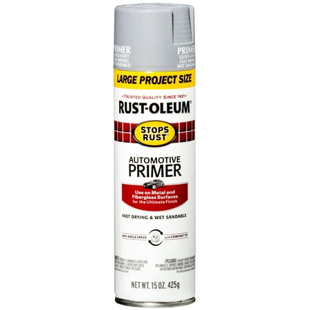 Light Gray, Rust-Oleum Stops Rust Automotive Flat Primer Spray, 15 oz