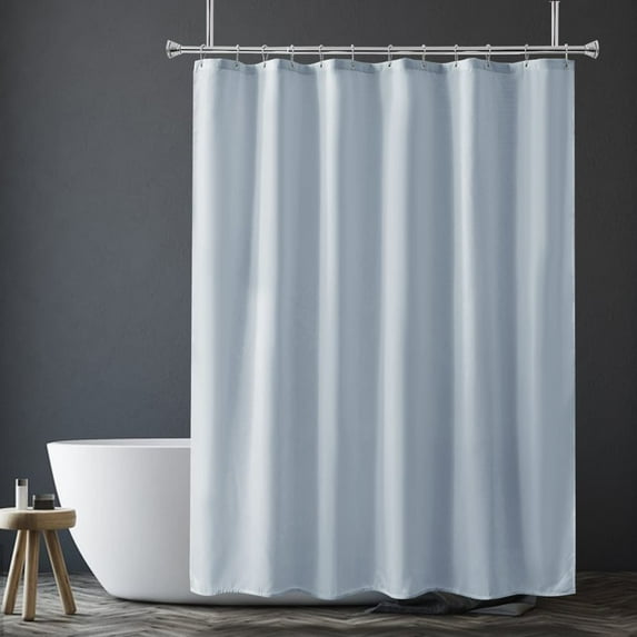 Light Gray Shower Curtain Liner, Light Gray Fabric Shower Liner, 2-in-1 Bathroom Shower Curtain and Liner, 12 Grommet Holes, Water Proof, Machine Washable, Hotel Quality, 72 x 72 Inches