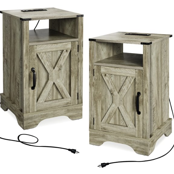 Light Gray Side Table - Large Top Surface - Sofa Side - Space for Various Items