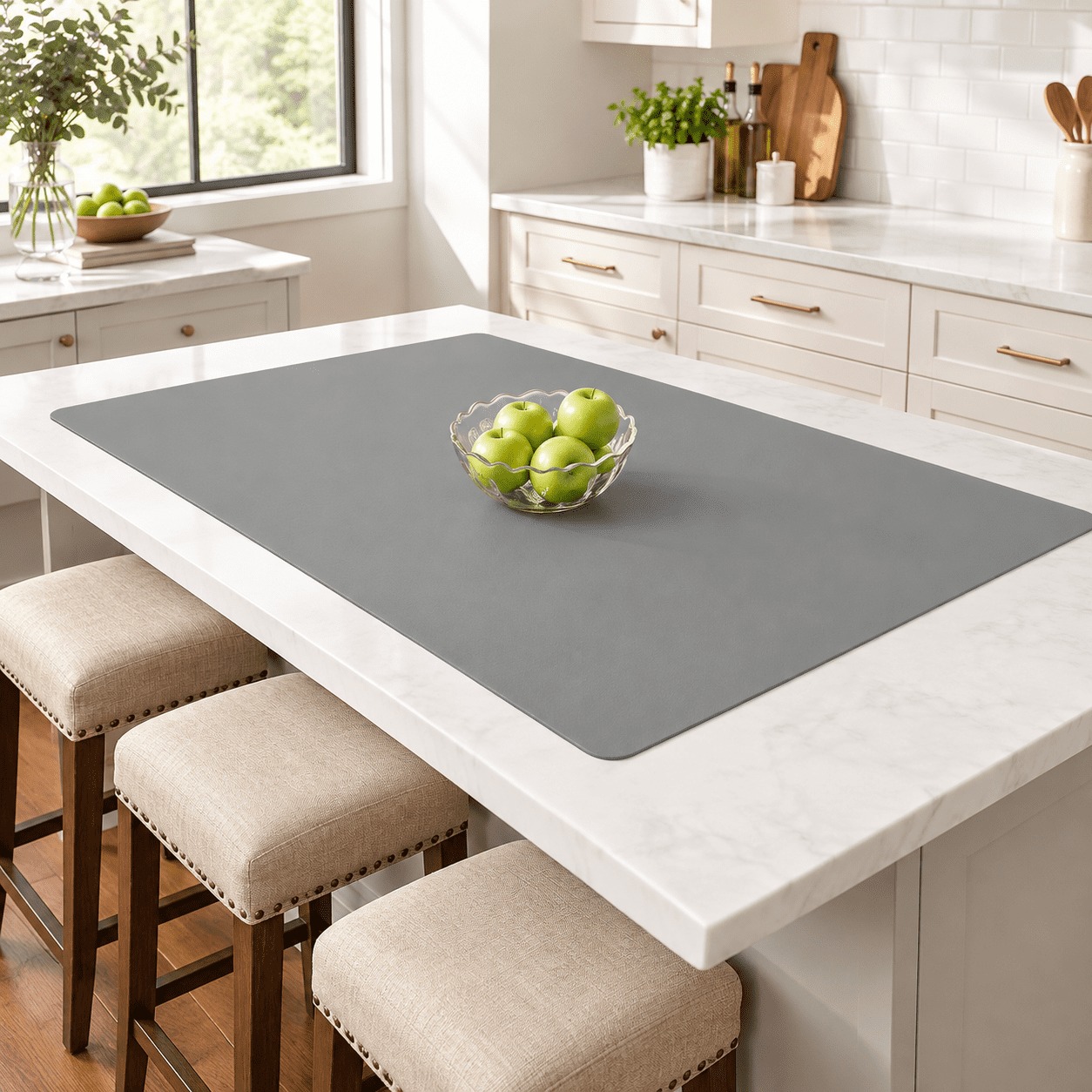 Light Gray Silicone Kitchen Counter Mat 48
