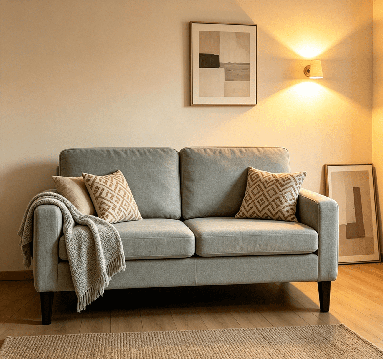 Light Gray Smyre Square Arm 53" Loveseat