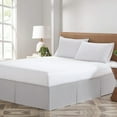 thumbnail image 1 of Light Gray Solid Pleated Bed Skirt Cal King Size -10 Inch Drop Split Corner Pleated Bedskirts -Microfiber Box Pleated Bedskirts -Never Lift Your Mattress - Hotel Quality Bed Skirt, 1 of 8
