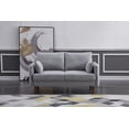 thumbnail image 1 of Light Gray Stationary Fabric Basic Loveseat with Throw Pillows, 1 of 2