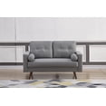 thumbnail image 1 of Light Gray Stationary Fabric Tufted Back Loveseat with Arm Pillows, 1 of 2