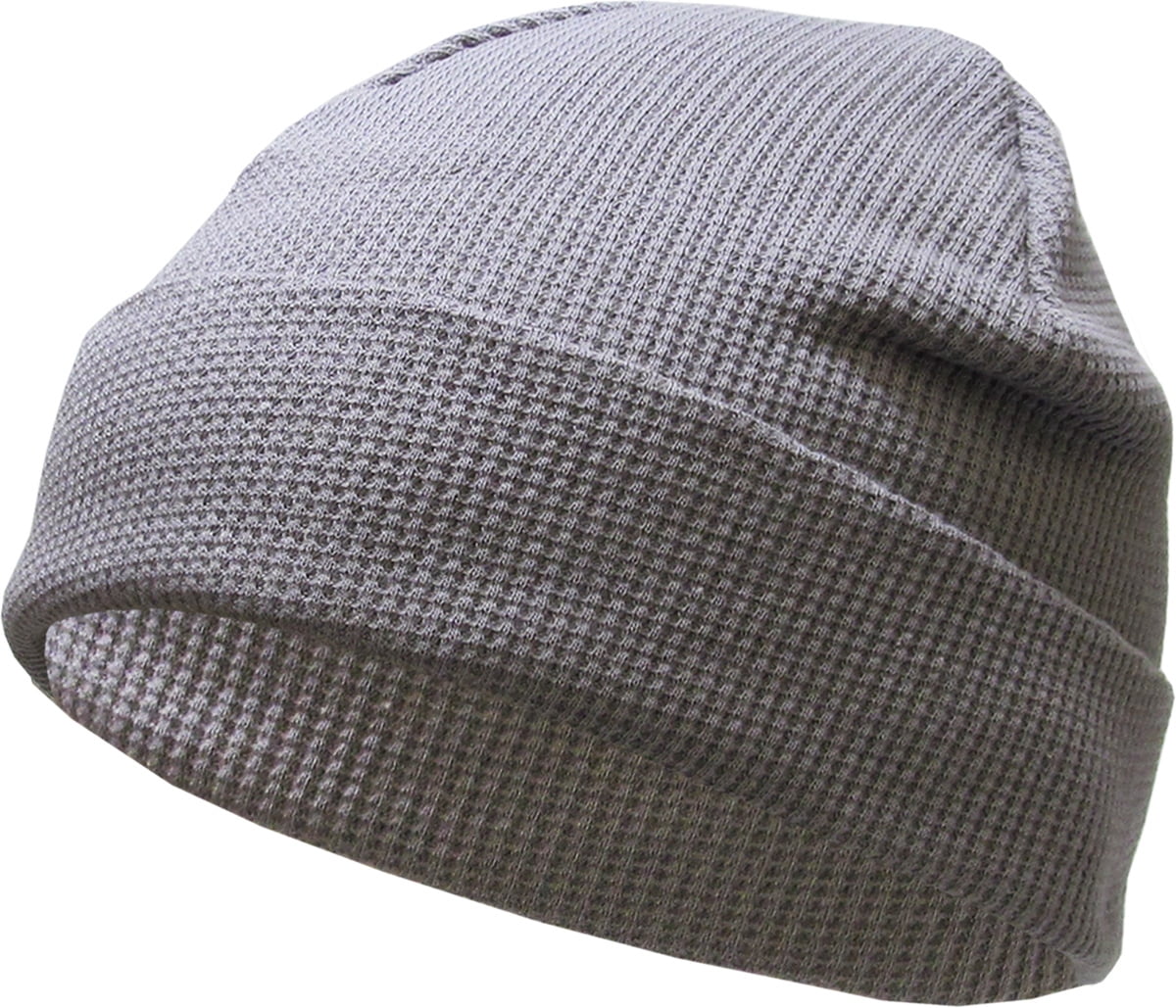Light Gray Thermal Cotton Beanie Skull Cap Winter Ski Hat 