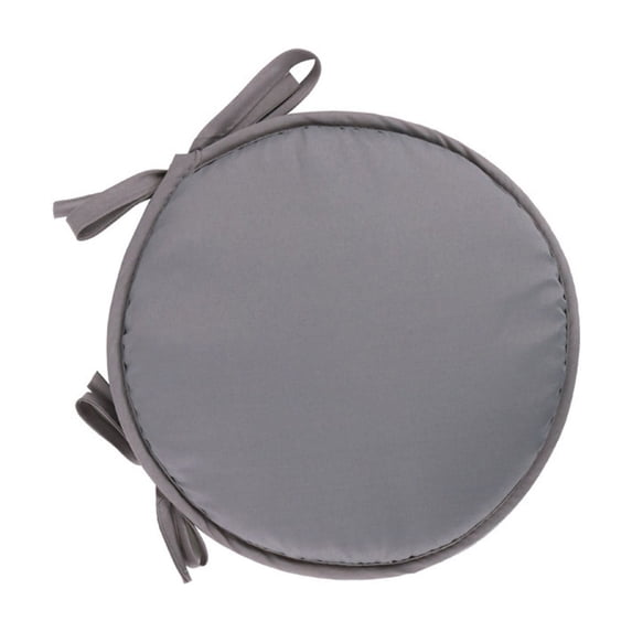 Light Gray Thick Round Chair Cushion, 15 Inch Soft Padded Seat with Ties for Indoor Home Use, 1 Pack