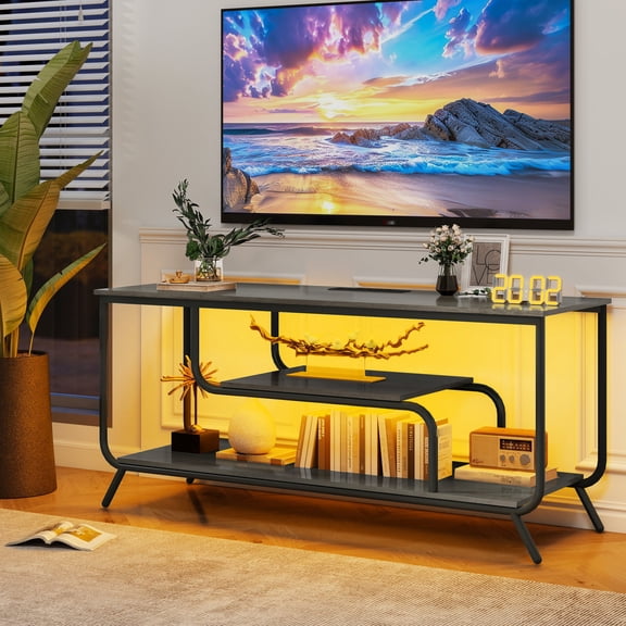 Light Gray Ultra - Modern TV Stand | Control LED Lights via App or Key | Offer Dedicated After - Sales Service