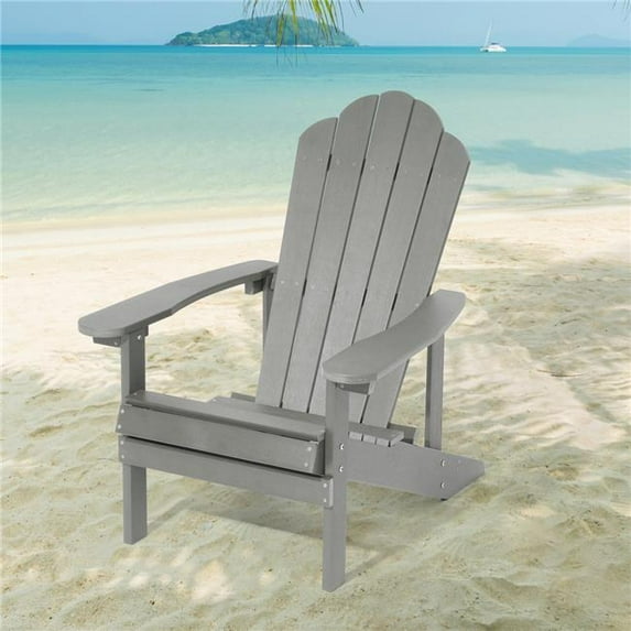 Light Gray Weather Resistant Plastic Adirondack Chair