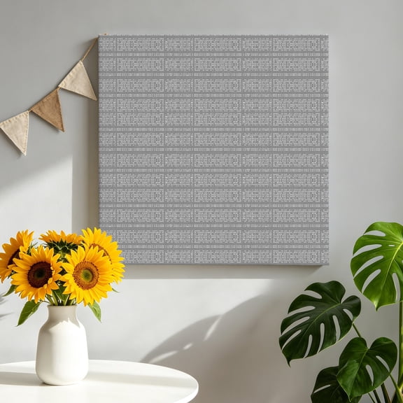 Light Gray White Pixels Canvas Wall Art, Modern Contemporary Abstract Boho Framed Canvas Wall Decor Picture Print Artwork Decorations for Living Room Office Ready to Hang 8" x 8"