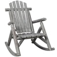thumbnail image 1 of Light Gray Wooden Rocking Chair - Ergonomic Patio Rocker for Yard, Porch & Garden - Durable Fir Wood Outdoor Seating with Smooth Finish - Supports 330lbs, 1 of 14
