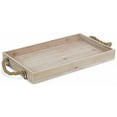 thumbnail image 1 of Light Gray Wooden Tray with Rope Handles, 1 of 3