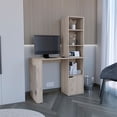 thumbnail image 1 of Light Gray Writing computer desk With storage cabinet and Bookcase with 4 shevels, for small and big spaces., 1 of 5