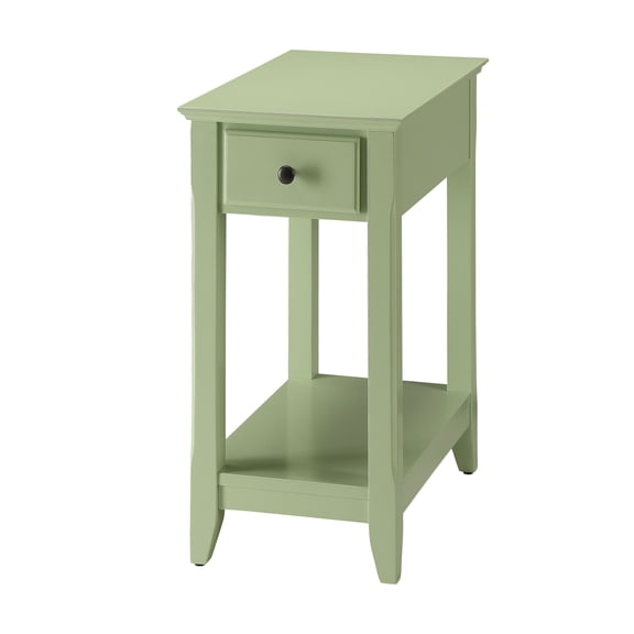 Light Green Accent Table with Bottom Shelf