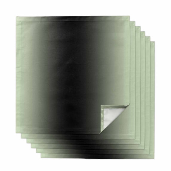 Light Green Black Ombre Cloth Napkins, Modern Gradient Abstract Art Washable and Reusable Dinner Napkins Set of 6, Table Napkin for Kitchen Party Birthday Wedding Hotel Housewarming 20"x20"