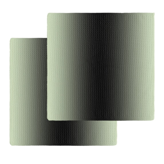 Light Green Black Ombre Dish Towels Set, Waffle Weave Kitchen Towels 2 Pieces, Modern Gradient Abstract Art Microfiber Hair Face Bath Tea Towel Absorbent Quick Drying Cleaning Dish Cloths, 12"x12"