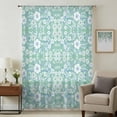 thumbnail image 1 of Light Green Blue Floral Sheer Curtains 108 Inches Extra Long, Vintage Pastoral Botanical Light Filering Curtains, Privacy Drapes Simi Floor to Veiling Curtain for Living Room Bedroom Window Treatment, 1 of 9