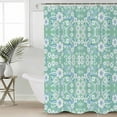 thumbnail image 1 of Light Green Blue Floral Waterproof Fabric Shower Curtain, Vintage Pastoral Botanical Shower Curtain for Bathroom Curtains Bathtubs Hotel Washable Shower Curtains with 12 Hooks Standard 66x72, 1 of 6