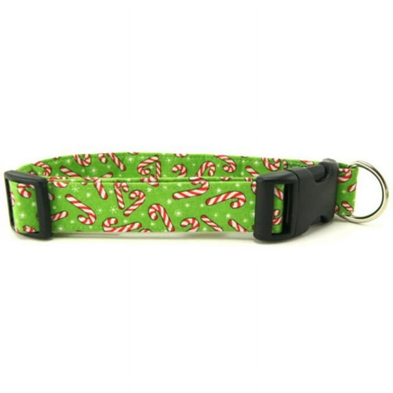Light Green Candy Canes Dog Collar